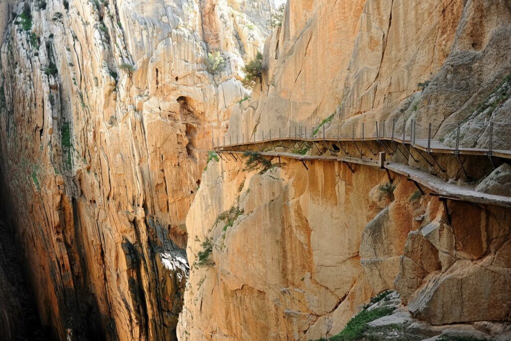 Geschiedenis en omgeving van de Caminito del Rey – uitzicht op de kloof en de houten loopbrug